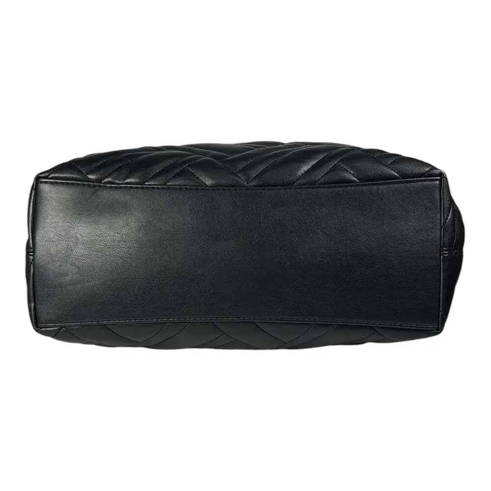 Michael Kors Peyton Black Large Chain Shoulder Tote Quilted Vegan Leather NWT